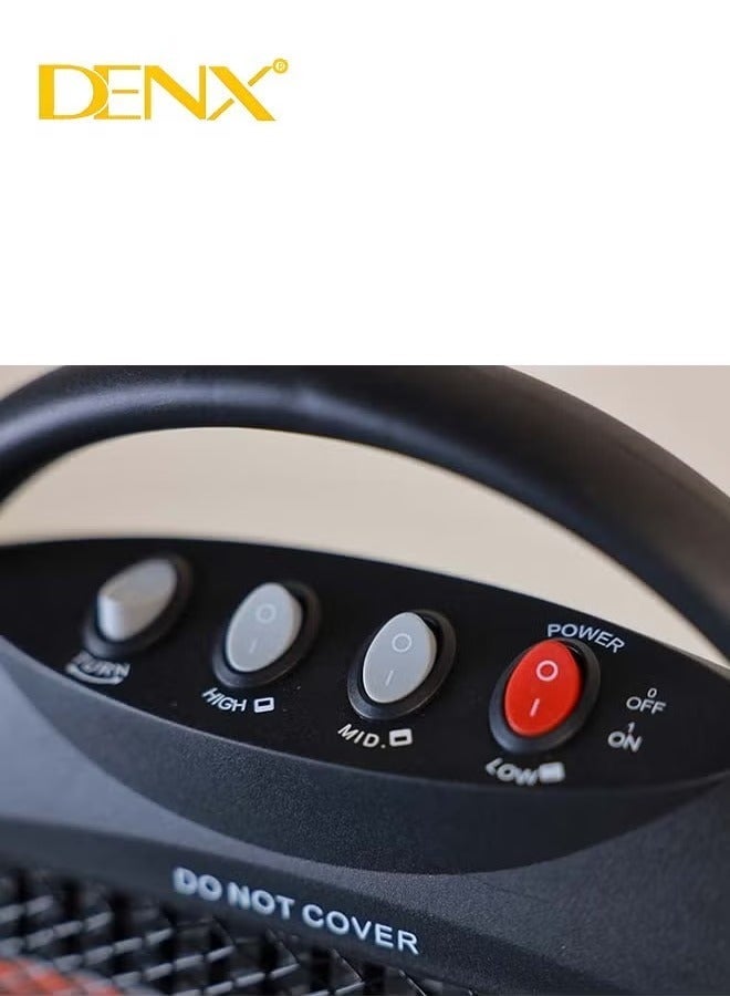 Denx Electric Heater - Infrared Fireplace- 3 Lamps 2000 W With 3 Heat Setting - Image 4