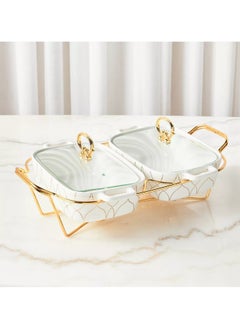 Home Center Ramadan Special Hikayat Twin Food Warmer - 1.5 L Porcelain Pot Set  - Image 1
