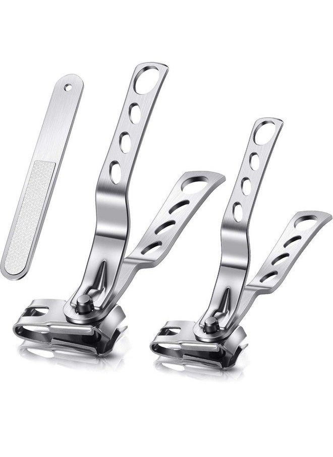 Mudder - 3 Pieces Nail Clippers File Kit 360Degree Rotating Head Stainless Steel Toenail Fingernail Toe Clippers Cutters For Hand Foot Care Manicure Tool - Image 1