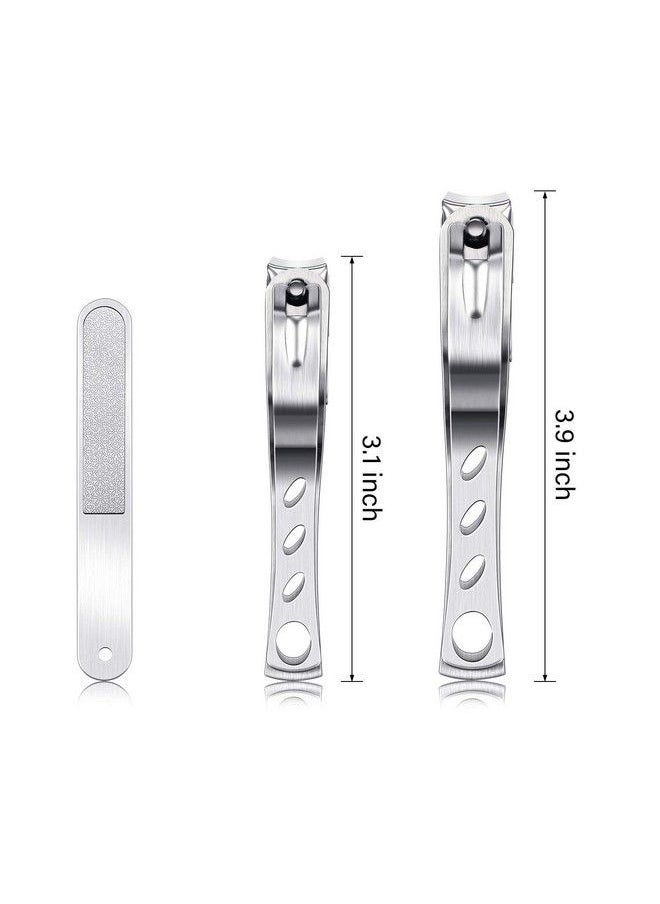 Mudder - 3 Pieces Nail Clippers File Kit 360Degree Rotating Head Stainless Steel Toenail Fingernail Toe Clippers Cutters For Hand Foot Care Manicure Tool - Image 1