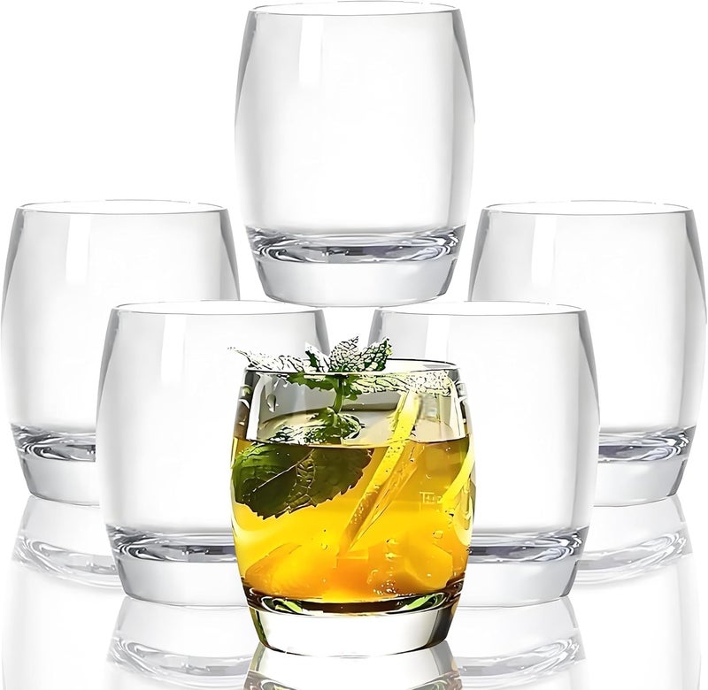 Mivana Premium 350 ML Water & Juice Drinking Glasses Set of 6 Vintage Glassware Set for Juice, Cocktail, Mocktail,Whisky All Beverages Everyday Uses for Gift (6, MT-01) - Image 1