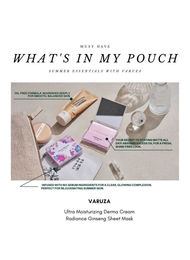 VARUZA [varuza] Biodegradable Green Tea Oil Blotting Paper with Reusable Mirror Case 100 Sheets, Made in Korea - Image 5