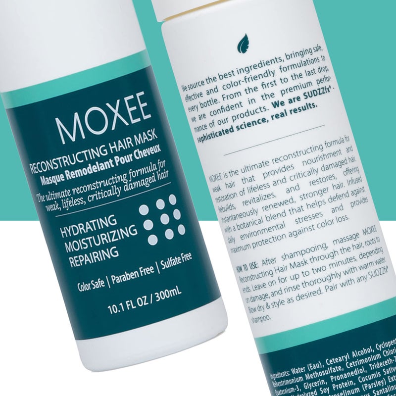 SUDZZFX Moxee Reconstructing - Hydrating Hair Mask - Deep Conditioner for Dry Damaged Hair Care - Provides Nourishment and Restores Weak, lifeless, Critically Damaged Hair 10.1 Fl Oz - Image 3