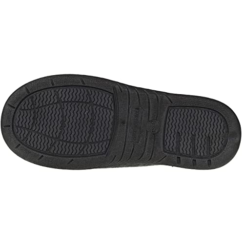 Skysole Kids Boys Fleece A-Line Slippers with Rugged Outsoles Black/Grey Size 4 - Image 4