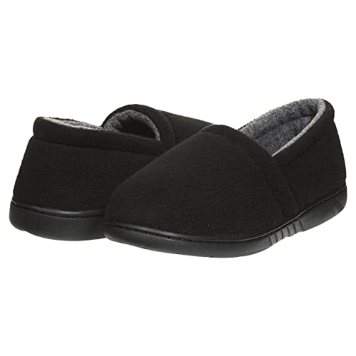 Skysole Kids Boys Fleece A-Line Slippers with Rugged Outsoles Black/Grey Size 4 - Image 3