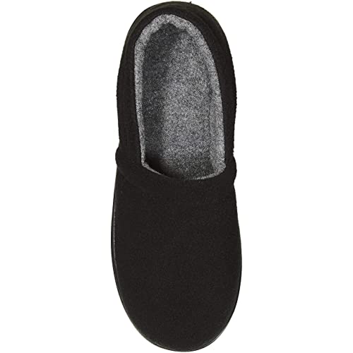 Skysole Kids Boys Fleece A-Line Slippers with Rugged Outsoles Black/Grey Size 4 - Image 1