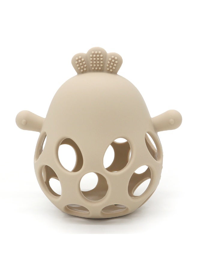 Mini Treasures BPA Free Silicone Baby Chicken Teething Toys| Baby Hand Teether Mitten for Sucking Needs| Baby Chew Toys Hand Pacifier for Soothing Teething Pain Relief - Beige - Image 2