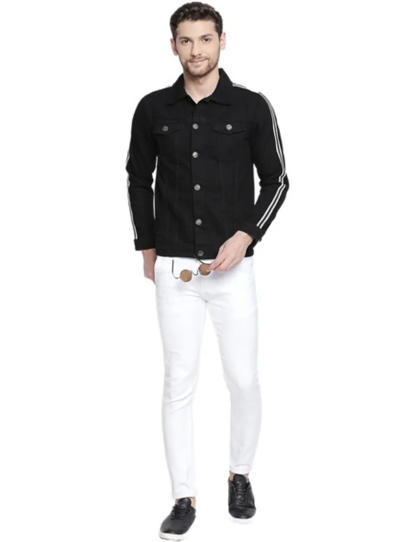 هاي ستار جاكيت جينز رجالي أسود سادة