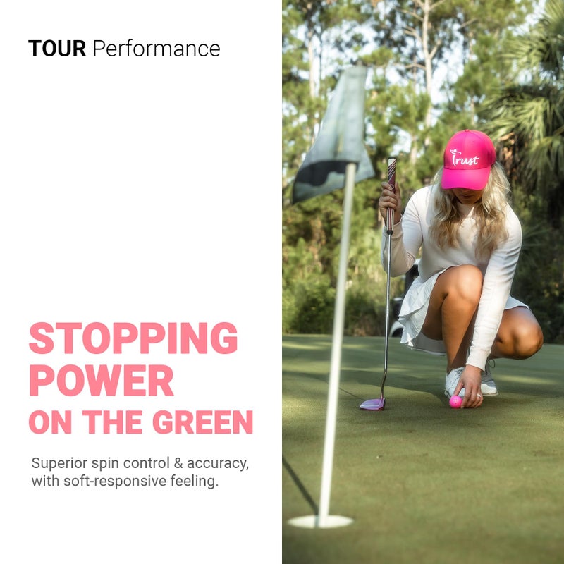 Trust Rosa Golden Pink Golf Ball, Urethane Covered, 3 Piece Golf Ball, Soft & Elasticity Feel, Green Side Control with Distance, Best for Female Golfers (12 Balls) - Image 4