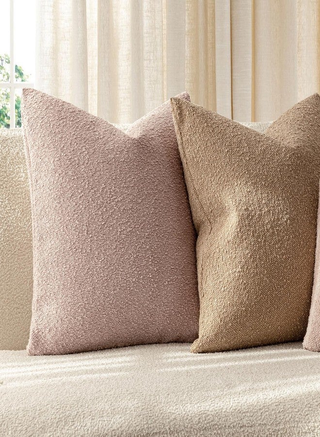 Foindtower Set of 2, Decorative Textured Boucle Throw Pillow Covers Accent Solid Lumbar Pillow Cases Cozy Couch Cushion Case for Chair Sofa Bedroom Living Room Home Decor 12 x 20 Inch Light Pink - Image 5