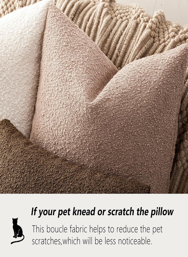 Foindtower Set of 2, Decorative Textured Boucle Throw Pillow Covers Accent Solid Lumbar Pillow Cases Cozy Couch Cushion Case for Chair Sofa Bedroom Living Room Home Decor 12 x 20 Inch Light Pink - Image 4