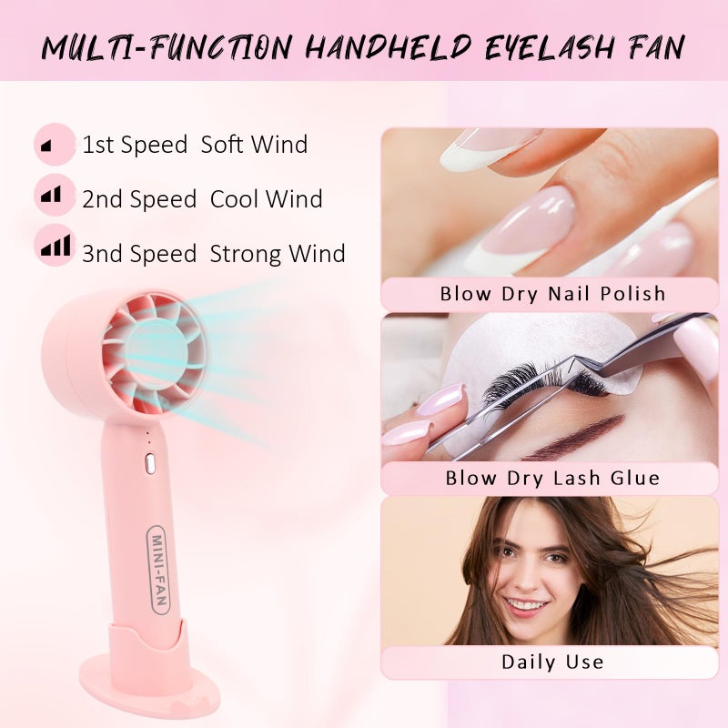 EMEDA مجموعة شامبو الرموش EMEDA 2.02 أونصة سائلة مع مجفف مروحة قابل لإعادة الشحن/فرشاة/زجاجة شطف، منظف خالي من الزيت لغسل الإضافات والمجموعات والرموش الطبيعية، منظف للعناية بالرموش - Image 5