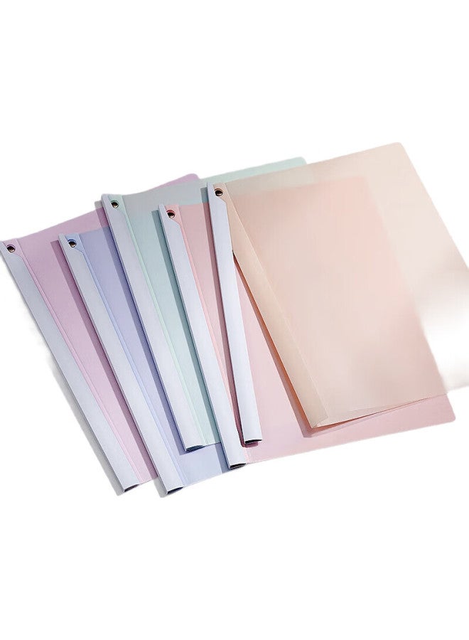 Jiamo Rotating Lever Arch File Folder, A4 Paper Storage Folder, Pull Rod Folder, Document Folder, Sliding Bar Folder, Loose-Leaf Folder, Transparent Insert Binding Tool, Macaron Rotating File Folder, 5-Pack - Image 2