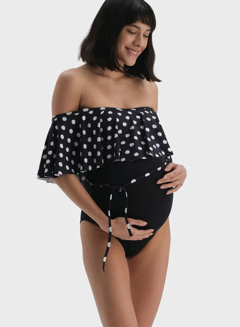 dagi Printed Bardot Swimsuit