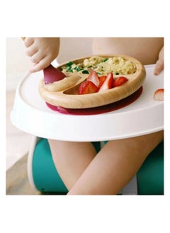 Avanchy Bamboo Suction Classic Plate + Spoon Green  - Image 2