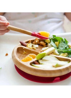 Avanchy Bamboo Suction Classic Plate + Spoon Green  - Image 4