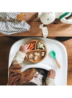 Avanchy Bamboo Suction Classic Plate + Spoon Green  - Image 5