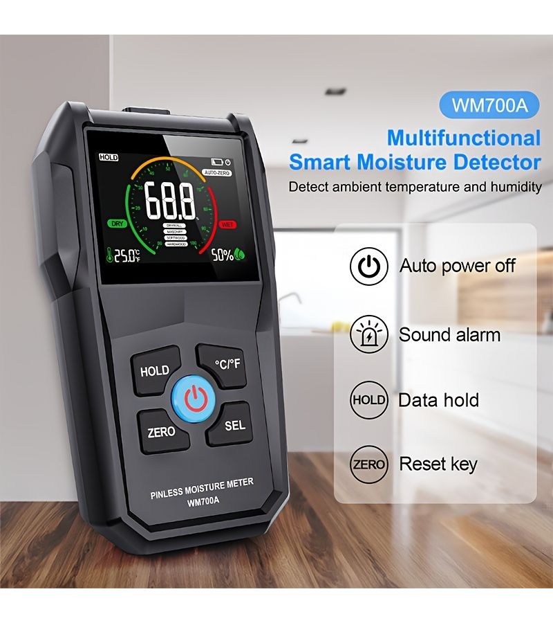 جهاز WM700A لقياس رطوبة الخشب بدون لمس، جهاز اختبار رقمي للنجارة، الغابات، والتجديد. - Image 1
