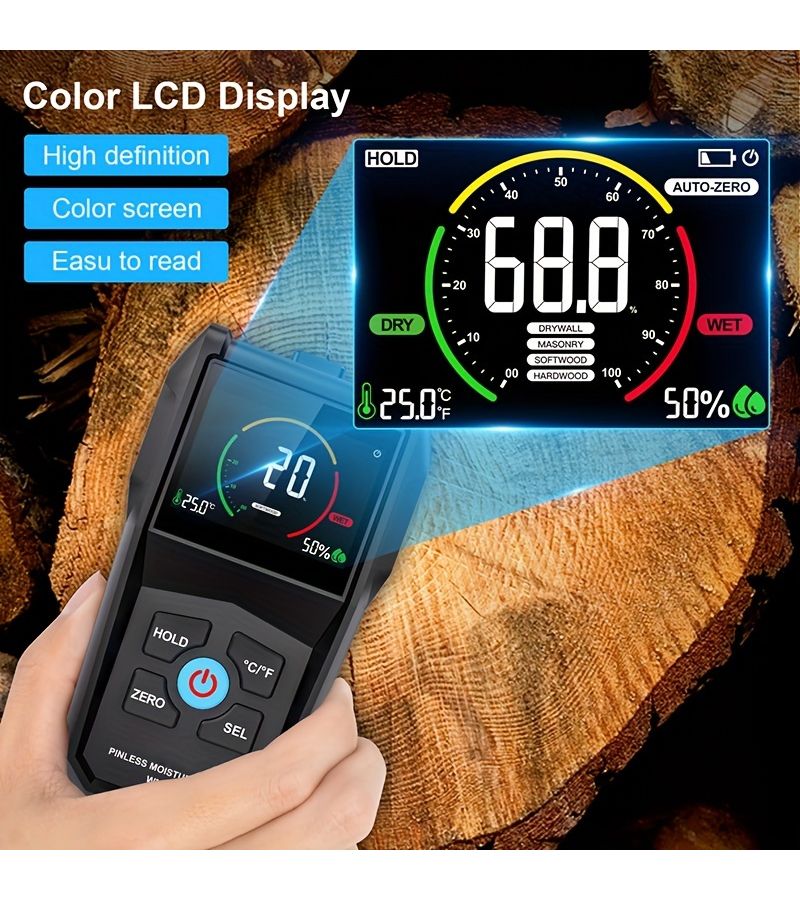 جهاز WM700A لقياس رطوبة الخشب بدون لمس، جهاز اختبار رقمي للنجارة، الغابات، والتجديد. - Image 5