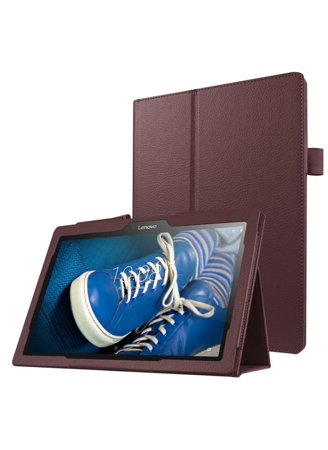 BGM - Case Cover Litchi Texture Horizontal Flip Solid Color Leather Case with Holder for Lenovo TAB 2 A10-30 X30F & TAB 2 A10-70F, 10.1 inch Coffee - Image 1