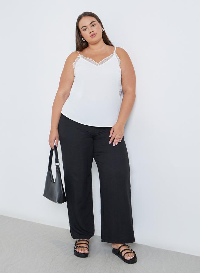 Styli Plus Black Wide Leg Trousers - Image 1