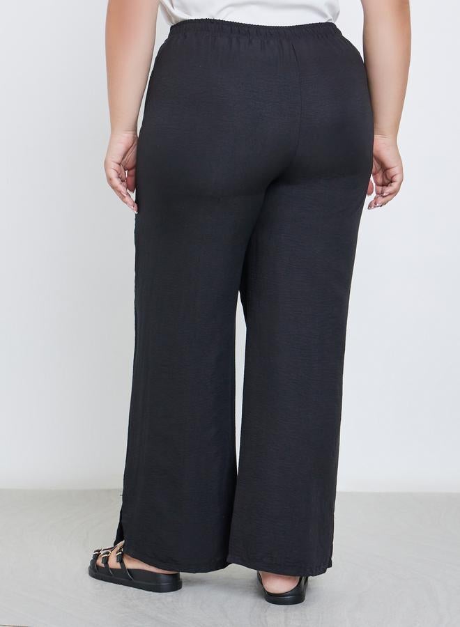 Styli Plus Black Wide Leg Trousers - Image 4