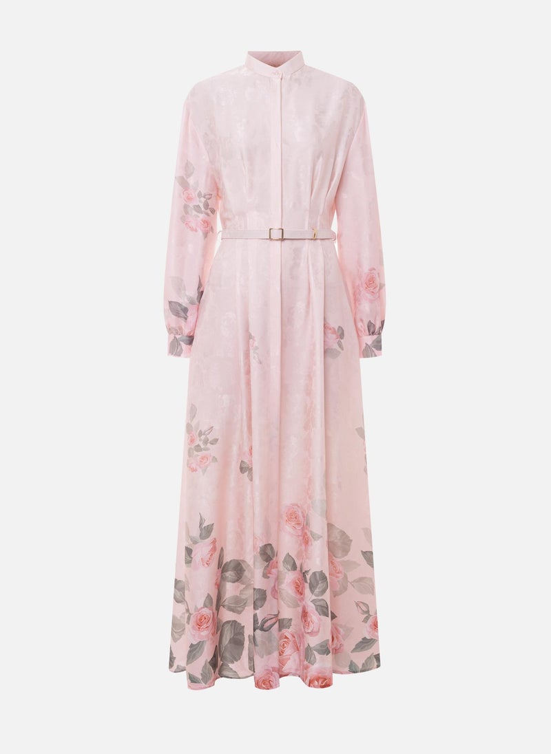 Lichi Satin maxi dress with floral pattern - Image 2