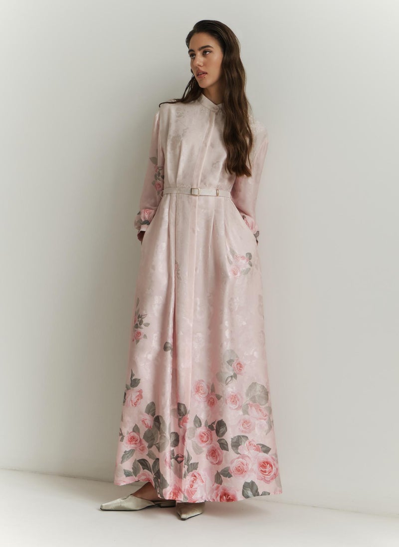 Lichi Satin maxi dress with floral pattern - Image 5