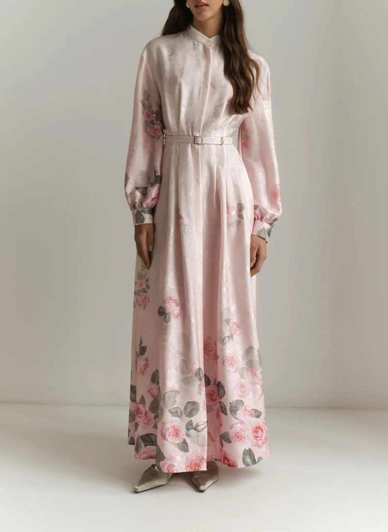 ليتشي فستان ماكسي من الساتان بنقشة زهور