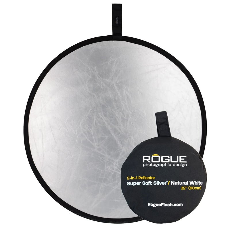 Rogue 2in1 Collapsible Reflector Super Soft Silver Natural White 32