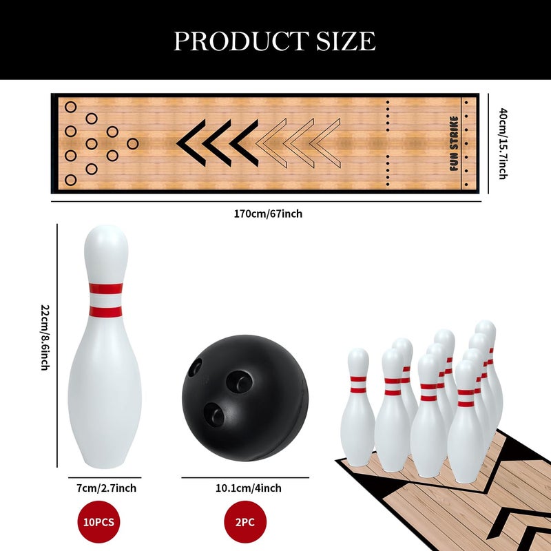 XONYOOM Mini Bowling Set Bowling Alley & Lane Games Indoor Outdoor Home Bowling Set Bowling Pins & Ball Set for Backyard, Lawn, Party Games - Image 3