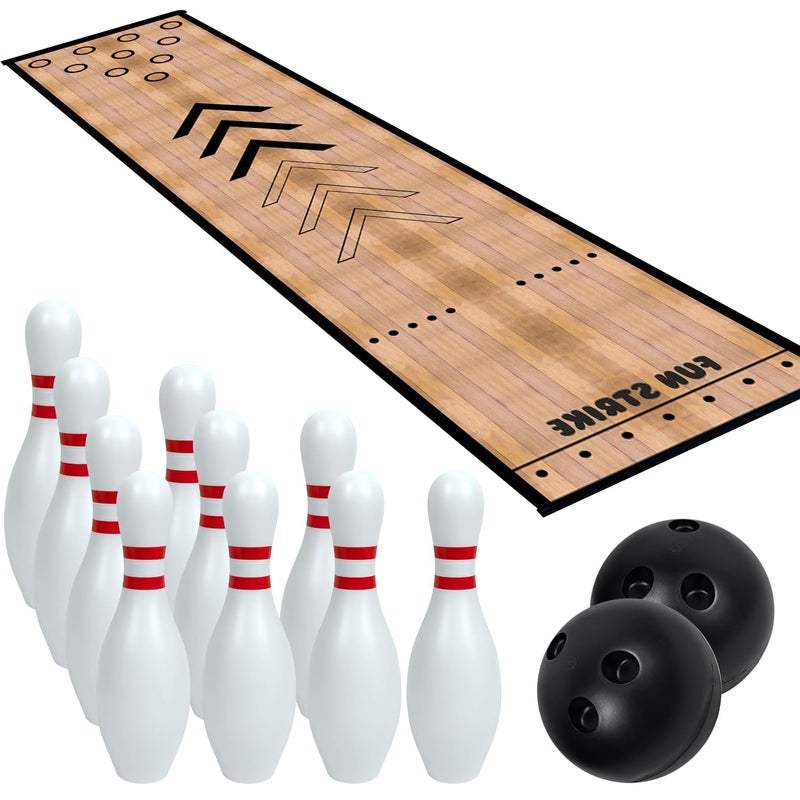 XONYOOM Mini Bowling Set Bowling Alley & Lane Games Indoor Outdoor Home Bowling Set Bowling Pins & Ball Set for Backyard, Lawn, Party Games - Image 1