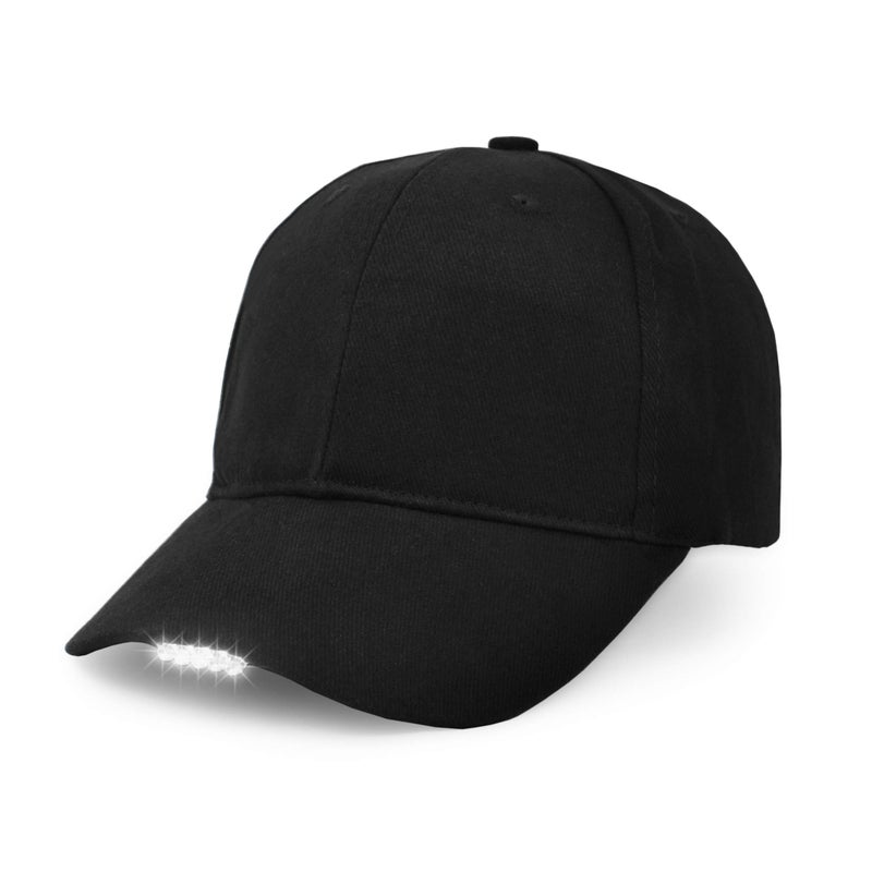 UltraKey Hands Free LED Baseball Cap Hat for Outdoor Jogging Hip Hop Party Holiday Black - Image 3