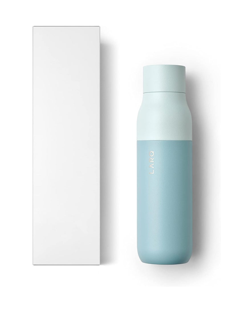 LARQ زجاجة LARQ بغطاء دوار 500 مل / 17 أونصة - زجاجة ماء معزولة من الفولاذ المقاوم للصدأ | ترموس، خالية من BPA | زجاجة ماء قابلة لإعادة الاستخدام للتخييم، المكتب، والسفر | تحافظ على المشروبات باردة وساخنة، نعناع بحري - Image 4