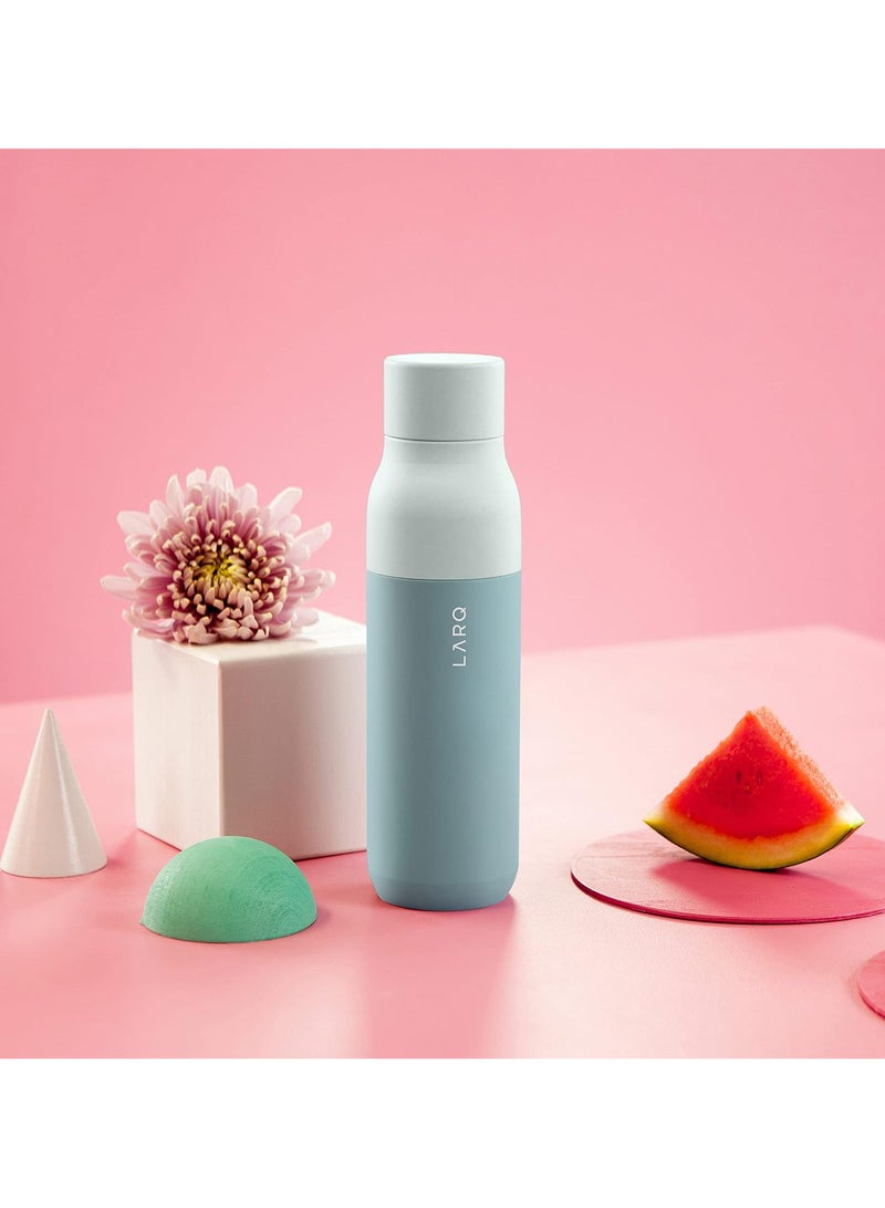 LARQ زجاجة LARQ بغطاء دوار 500 مل / 17 أونصة - زجاجة ماء معزولة من الفولاذ المقاوم للصدأ | ترموس، خالية من BPA | زجاجة ماء قابلة لإعادة الاستخدام للتخييم، المكتب، والسفر | تحافظ على المشروبات باردة وساخنة، نعناع بحري - Image 2