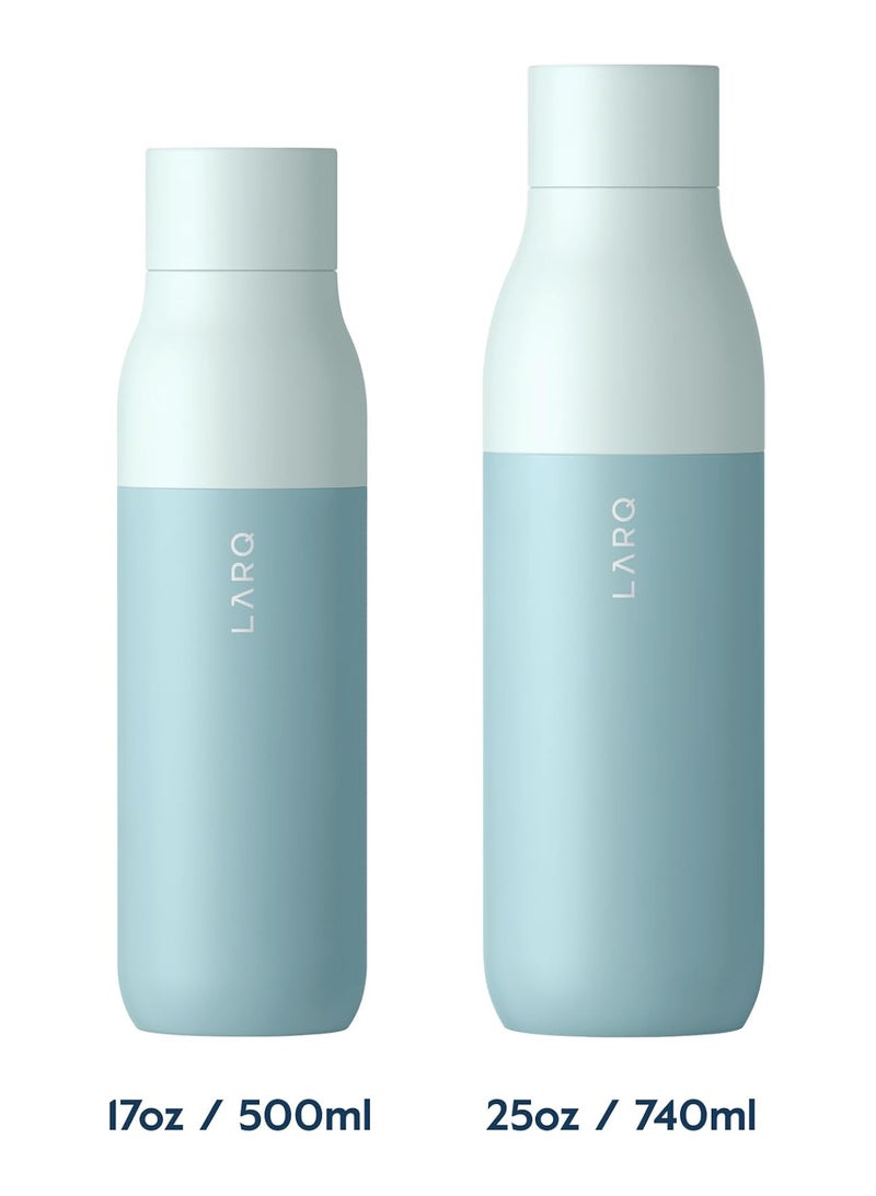 LARQ زجاجة LARQ بغطاء دوار 500 مل / 17 أونصة - زجاجة ماء معزولة من الفولاذ المقاوم للصدأ | ترموس، خالية من BPA | زجاجة ماء قابلة لإعادة الاستخدام للتخييم، المكتب، والسفر | تحافظ على المشروبات باردة وساخنة، نعناع بحري - Image 3