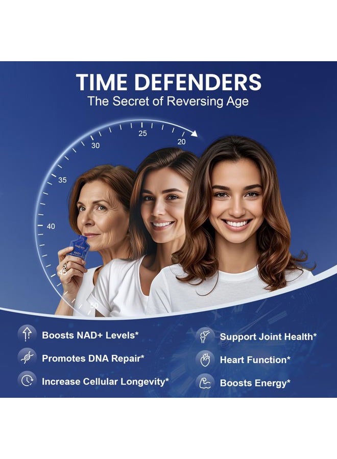 Megneta Liposomal NAD+ Supplement with Resveratrol, Anti-Aging, Energy Boost & Cellular Health Support, 15.2 fl. oz NAD Liquid for Men & Women (30 Pouch) - Image 4