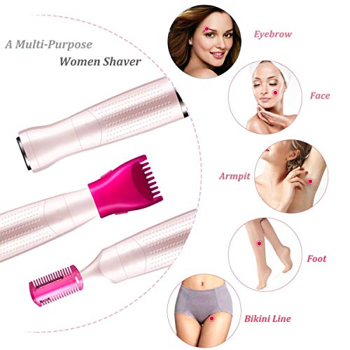 Painless Women's Bikini Trimmer 3in1 Painless Multi Grooming Kit Cordless Wet and Dry Shaver Electric Razor Women's Facial Hair Removal Bikini Trimmer Ladies Eyebrow Body Hair Removal - Image 2
