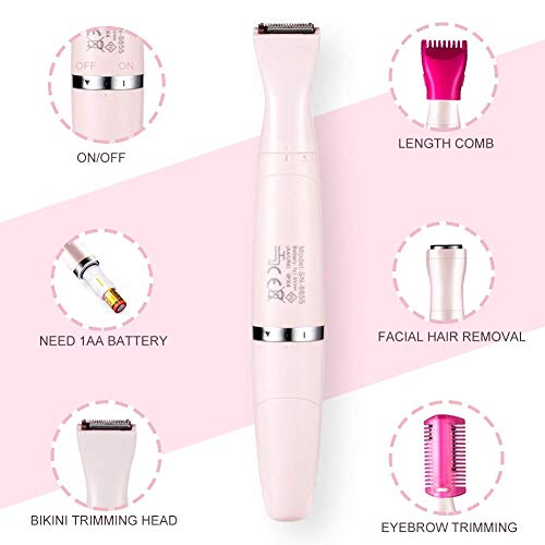 Painless Women's Bikini Trimmer 3in1 Painless Multi Grooming Kit Cordless Wet and Dry Shaver Electric Razor Women's Facial Hair Removal Bikini Trimmer Ladies Eyebrow Body Hair Removal - Image 3