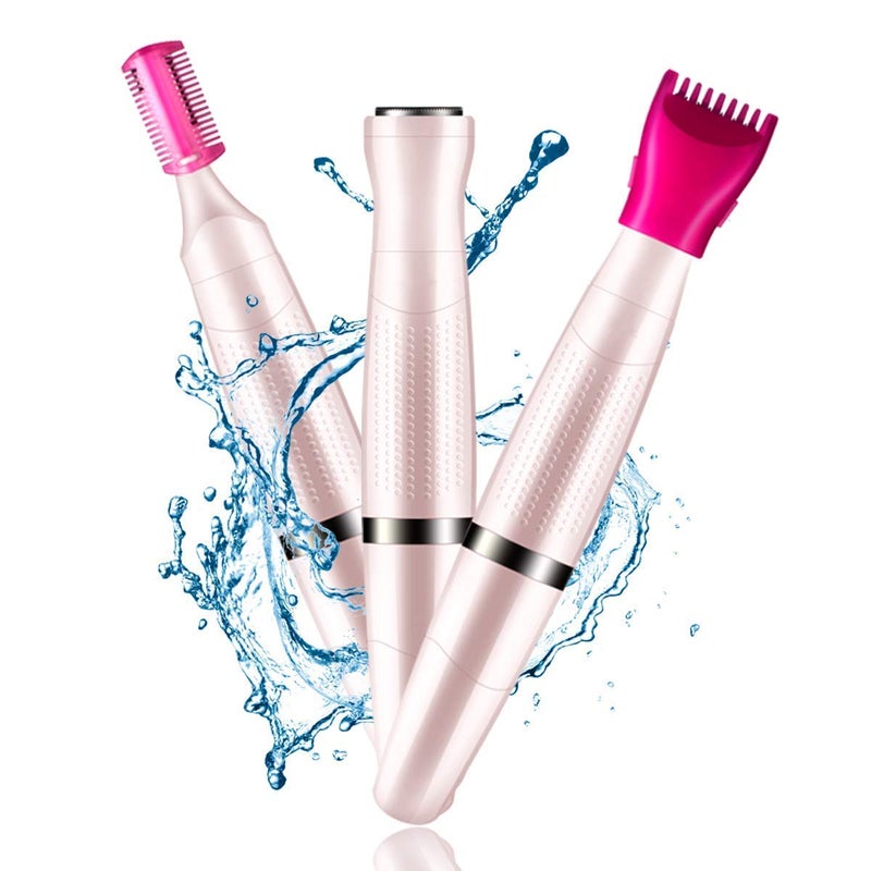 Painless Women's Bikini Trimmer 3in1 Painless Multi Grooming Kit Cordless Wet and Dry Shaver Electric Razor Women's Facial Hair Removal Bikini Trimmer Ladies Eyebrow Body Hair Removal - Image 5