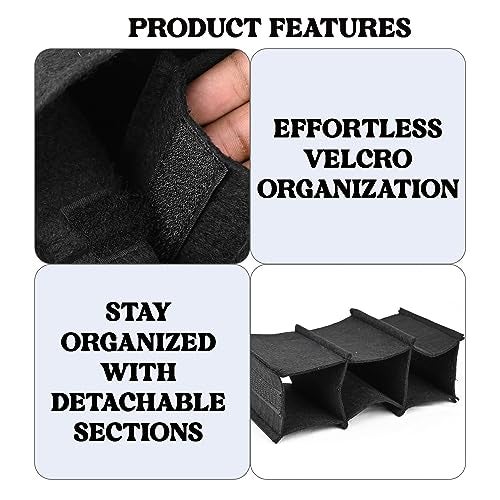 GREENSHEEP Women Felt Purse Organizer Storage Bag for Ladies Handbag Tote Bag Glasses Keys- (Black, Large, 11.4x5.9x7.1 inch) - Image 5