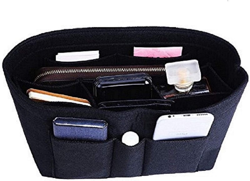 GREENSHEEP Women Felt Purse Organizer Storage Bag for Ladies Handbag Tote Bag Glasses Keys- (Black, Large, 11.4x5.9x7.1 inch) - Image 4