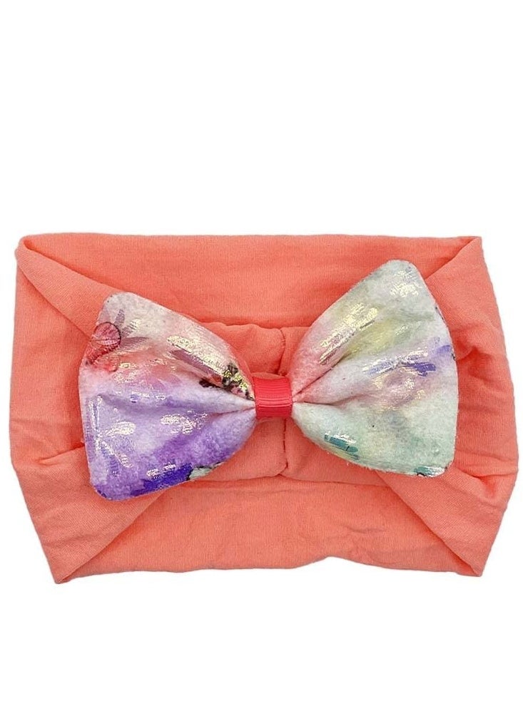 The Girl Cap tgc The Girl Cap Baby Butterfly Headband – One Size Beautiful & Elegant Design Stretchable Headwear - Perfect Hair Accessories for Baby (Peach), 1 count  - Image 1