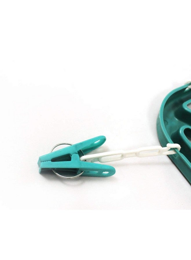 Kuber Industries Plastic 360 Degree Portable Folding Clothes Drying Rack Space Saving Travel Rotatable Clips (Green, 32 Clip, KUBMART15537) - Image 5