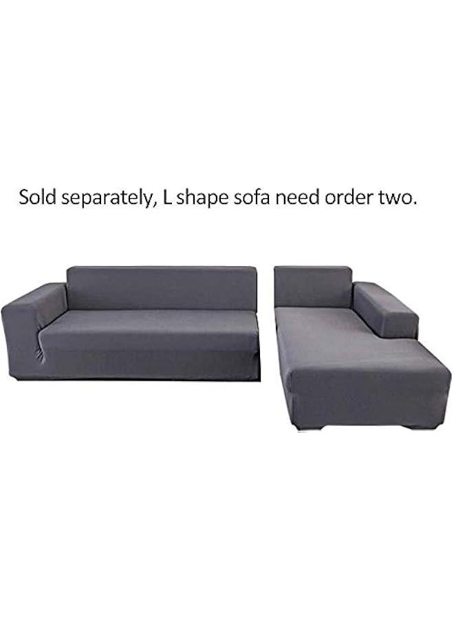 Yulejo Velvet Plush Sofa Cover, Skid Resistance Stretch Sofa Cover Slipcover Soft Thick Sofa Protector for L-shape Sectional Couch (Light Grey,2 Seater(57-73)) - Image 2