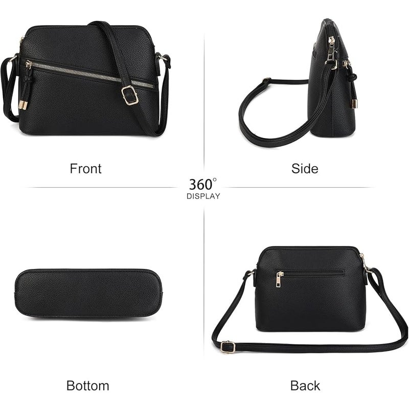 AFKOMST Spring Crossbody Purse for Women Small Dome Shoulder Handbag and Vegan Leather Shell Bag for Daily Use - Image 3