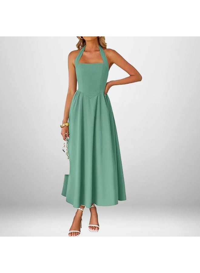 general 2025 - 2026 Wide Strap Neckline Backless Dress - Image 1