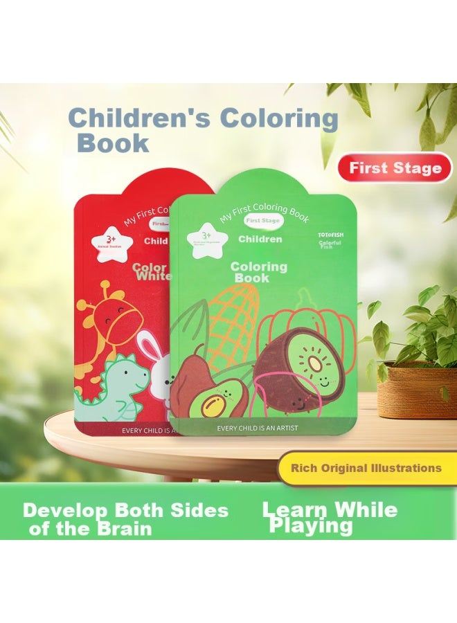 Painted Fish Children's Coloring Book, Drawing Book, Marker Sketches, Toddler Doodle Drawing Book, Creative 3-6 Years Old Children's Drawing, First Stage - Image 1
