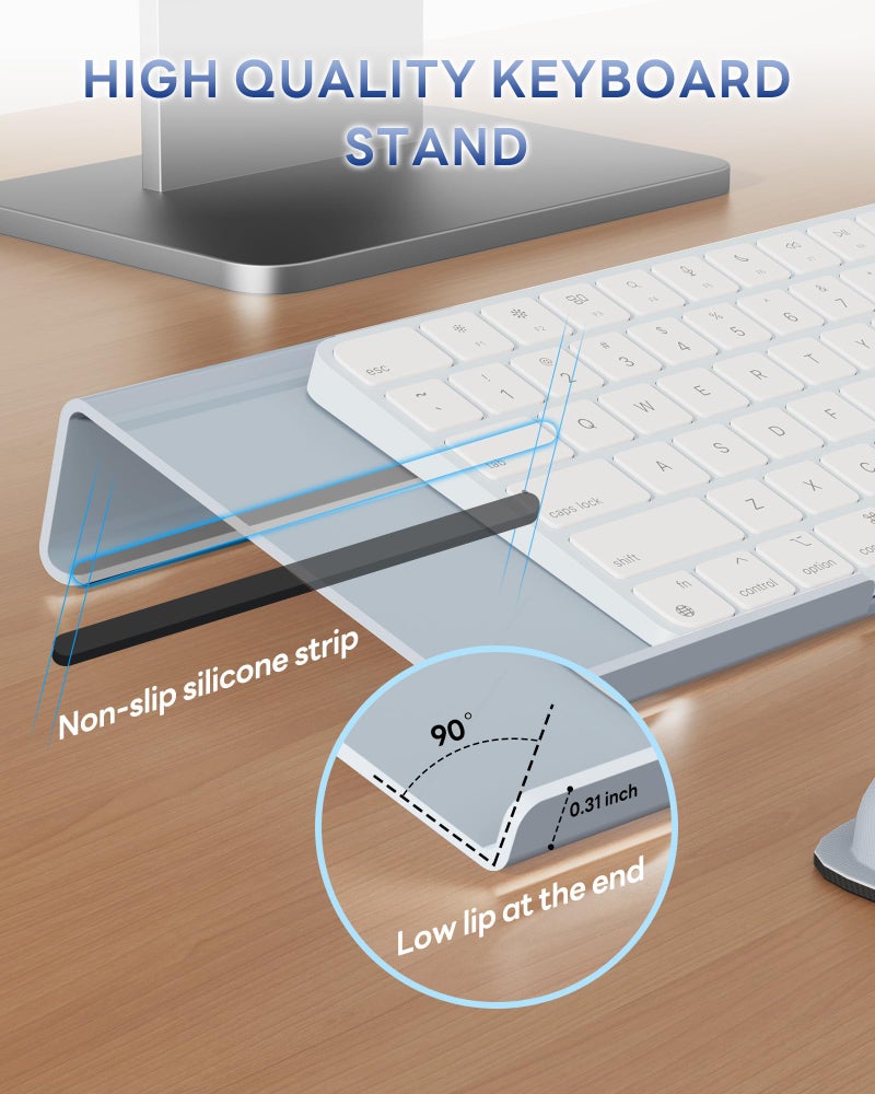 Laborio Computer Keyboard Wrist Rest Stand for Desktop, Keyboard Holder for Easy Typing with Wrist Pad for Office Desk, Home, School (Gray) - Image 4