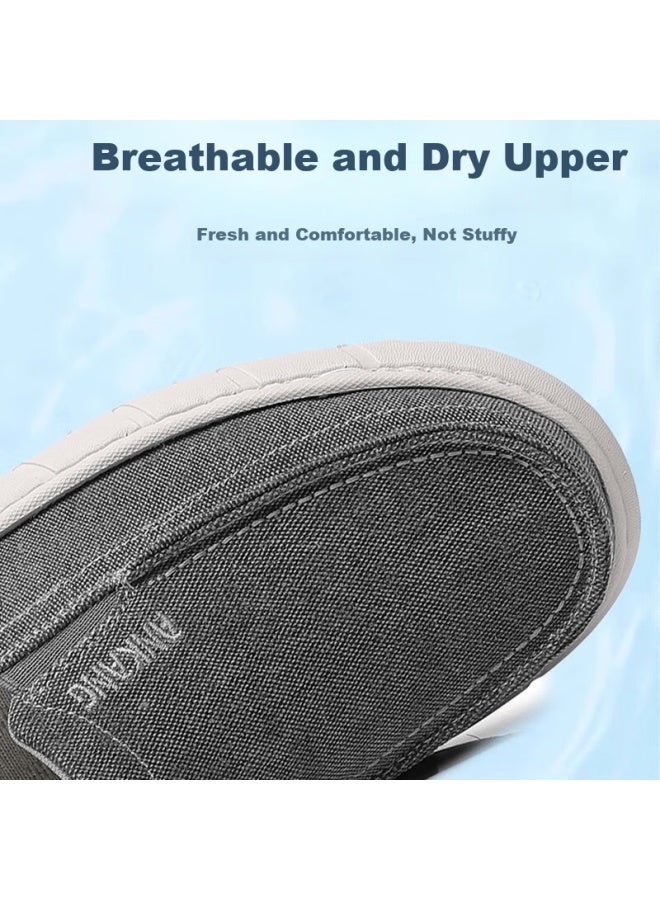 Anglerfish Old Beijing Men's Slip-on Breathable Casual Shoes Lightweight Soft Sole A5050 Gray Size 40 - Image 3